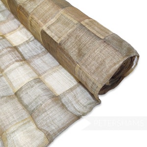Patchwork Design Sinamay Fabric - 1/2 Metre - For Hat Making and Millinery - Beige Tones