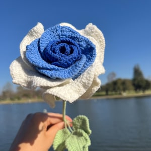 Finished Crochet Blue Thai Roses: Handmade Forever Flowers