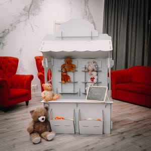 Toy Market Stand | eco-friendly market stand | indoor cardboard playhouse | coloring playhouse | DIY house made cordboard | life size 67inch