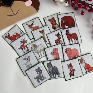 Cards for development Where is Mom | felt cards | FARM ANIMALS | Toys Flash Cards |  Cards Preschool | 16 Montessori Flash Cards |