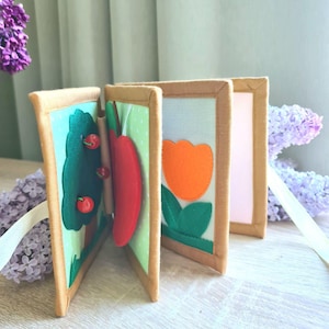 First Safe Baby Book – Personalized Soft Felt Quiet Book, Montessori Toy for Toddlers, Sensory Activity Book, Motor Skills Gift