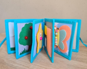 Handmade Sensory Book for Toddler Development Montessori Book | Quiet Book | Busy Book for Children Autism | Toddler Gift | 1-Year-Old Gift