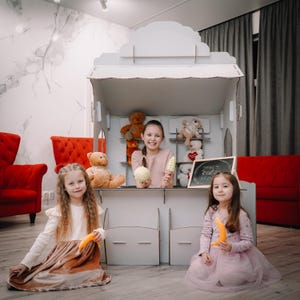 Toy Market Stand | eco-friendly market stand | indoor cardboard playhouse | coloring playhouse | Gift for Girl