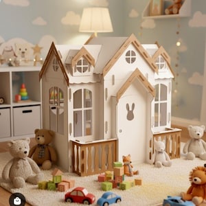 Life size cardboard house | Large cardboard house | DIY dollhouse | Sturdy Folding Cardboard | Flat Packed&Reusable | Cifts For Kids |