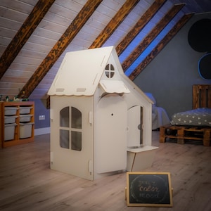 Prinsessenhuis | Kartonnen inloophuis Huis gemaakt van karton om te bouwen en te kleuren | Creative Crafts-speelhuis voor kinderen | Speelhuisje