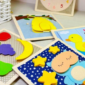 Cartão sensorial artesanal para o desenvolvimento infantil | Livro Montessori | Livro silencioso | Quadro de atividades para crianças com autismo | Presente para crianças pequenas | Presente para crianças de 1 ano