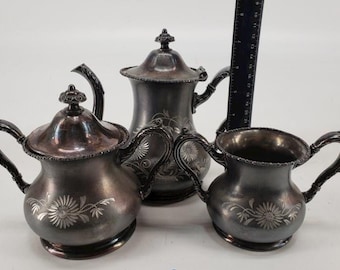 Antique Quadruple Silver Plated Tea Set, Van Bergh, 4pc Nr 359 - Etsy