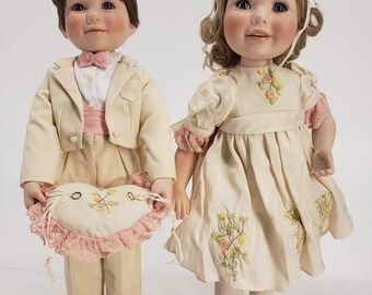 Karen Scott Porcelain Flower Girl Ring Bearer Doll Set: Wedding