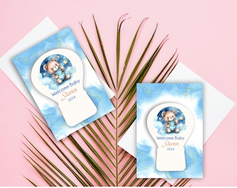 Personalized Favors - Baby Shower Bear Magnet, Personalized Bottle Opener Magnet For Baby Shower Favors or 1st Birthday Gifts