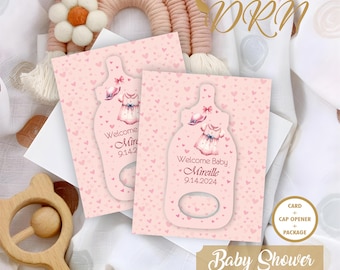 Personalized Baby Shower Bottle Opener Magnet - Personalized Baby Shower Bottle Opener Magnet,Baby Shower Party Favors, pcs.