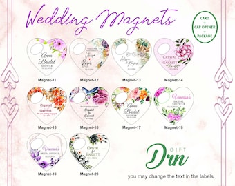 Personalized Heart Bottle Opener Magnet: Wedding Favor