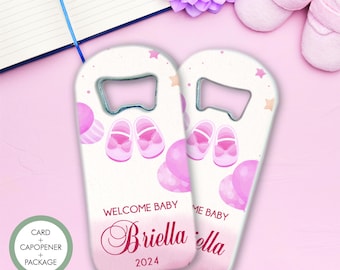 Personalized Baby Shower Magnet Favors, Custom Baby Shower Gifts, Baby Shower Souvenir Magnet, Bottle Opener Baby Shower Favor Girl and Boys