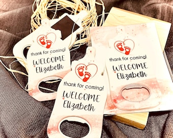 Personalized Favors - Baby Shower Bottle Opener Magnet, Personalized Bottle Opener Magnet For Baby Shower Favors or 1st Birthday Gifts