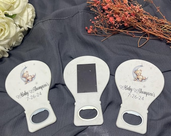 Personalized Favors - Baby Shower Bottle Opener Magnet, Personalized Bottle Opener Magnet For Baby Shower Favors or 1st Birthday Gifts