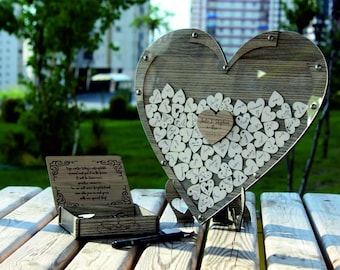 Wedding Guestbook, Wedding Guest Alternative, Personalized Wedding GuestBook, Rustic Wedding Decor, Heart Wedding Guestbook, Guest Book Sign