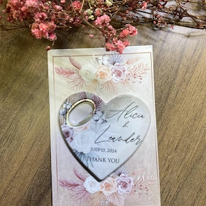 Personalized Wedding Favors Bottle Opener Magnet, Custom Fridge Bottle Opener, Wedding Party Favor Guests, Bridal Shower Favor, Baby Showers