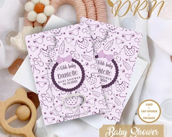 100 pcs Customized Baby Shower Gift Magnet, Cap Opener, Birthday or Baptism Event, Baby Shower Bottle Opener, Baby Shower