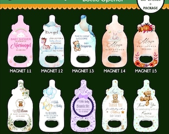 Personalized Favors - Baby Shower Bottle Opener Magnet, Personalized Bottle Opener Magnet For Baby Shower Favors or 1st Birthday Gifts