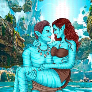Custom Avatar Portrait, Personalized Na’vi Character Digital Art & Pandora Scene Painting, Unique Movie Style from Your Photo