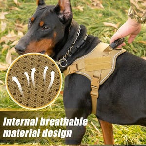 Dog Harness | Tactical No-Pull Dog Harness for Large, Medium and Small Dogs | Breathable and Adjustable Pet Harness
