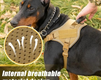 Dog Harness | Tactical No-Pull Dog Harness for Large, Medium and Small Dogs | Breathable and Adjustable Pet Harness