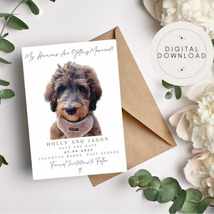 Salva la data del cane digitale, Salva la data dell'animale domestico digitale, I miei umani si sposano, Salva la data a tema cane, Salva la data download digitale