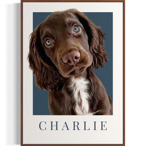 Personalised Dog Portrait Print: Custom Pet Memorial Art