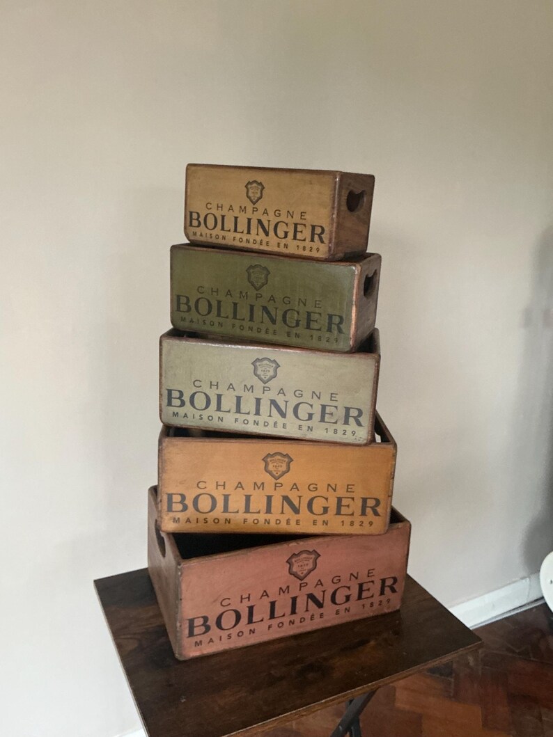 Champagne Bollinger Vintage Style Wooden Storage Box - Etsy UK