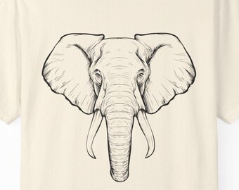 Elephant sketch adult unisex t-shirt | artistic elephant shirt, Comfort Colors C1717