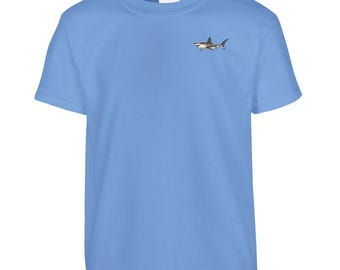 Weißer Hai Kinder T-Shirt, Tier T-Shirt, kleiner Akzentdruck