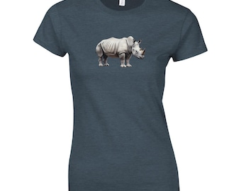 ホワイトサイレディースTシャツ、動物シャツ