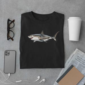 Great White Shark adult t-shirt, animal lover shirt, shark tee, wildlife shirt, great white shark shirt, shark adult tee, Gildan 64000