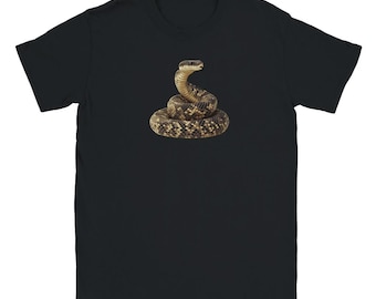 Camiseta de serpiente de cascabel para adultos, camiseta para amantes de los animales, camiseta de serpiente, camiseta de vida silvestre, camiseta de serpiente de cascabel, camiseta de serpiente de cascabel para adultos, Gildan 64000