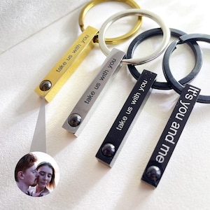 Custom Projection Photo Keychian | Engraving Keychain | Photo Keyring | Memorial Picture Keychain | Valentine&#39;s Day,Birthday Gift