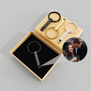 Anniversary Gifts,Photo Projection Keychain,Custom Photo,Engraving Keychain,Picture Keyring,Personalized Keychain with Photo Inside,Birthday