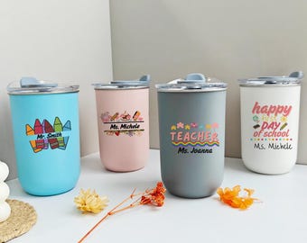 Tazza da viaggio personalizzata per insegnanti: tazza da viaggio con nome personalizzato, regalo per il ritorno a scuola