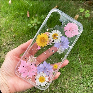 Pressed Flower Phone Case,Real Dry Flower Case for Iphone 16,15,14,13,12,11,X,XR,7,8,6 Plus,Pro,Promax,Birthday,Mother&#39;s Day Gift for Her