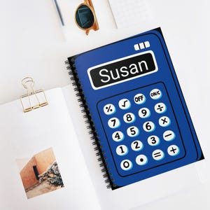 Custom Navy Calculator Notebook, School Journal