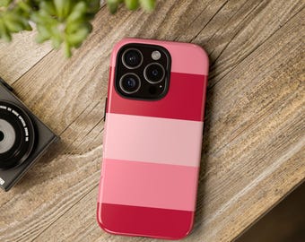 Étui pour portable rose coucher de soleil, Coques solides, Housse de protection, Accessoire technique, Cadeau pour elle, Rayures