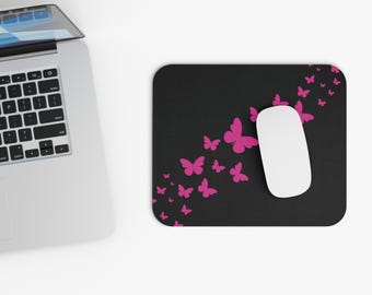 Pink Butterflies Mouse Pad, Desk Mat, Office Decor, Cute Gift , Nature Aesthetic, Desk Organization