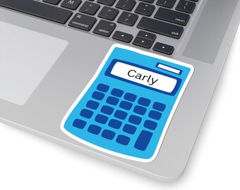 Custom Sticker, Blue Calculator Sticker, School Supplies, Classroom Decor, Laptop Accessory, Teacher Gift, Funny Accountant