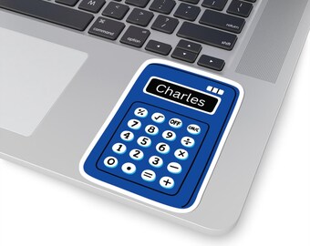 Custom Sticker, Navy Calculator Sticker, School Supplies, Classroom Decor, Teacher Gift, Funny Accountant, Personalizable
