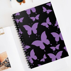 Butterfly Notebook, Journal, Gift for Nature Lovers, Purple Butterfly, Spiral Notebook, Teacher Gift, Planner, Ruled Lines