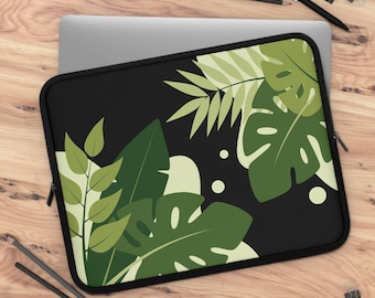 Tropical Leaves Laptop Sleeve, Nature Computer Case