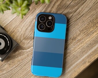 Étui pour portable, Étui bleu, Rayé, Étui solide, Amateurs d'aventure, Housse protectrice, Idée cadeau, Équipement technique