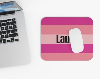 Custom Mouse Pad, Pink Striped, Desk Mat, Office Supplies