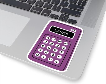 Custom Sticker, Purple Calculator Sticker, School Supplies, Classroom Decor, Teacher Gift, Funny Accountant, Personalizable