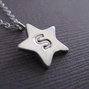 Recycled Silver Star Initial Charm Necklace image 1