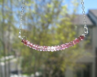 Romantic Shades Pink Tourmaline Necklace in Silver