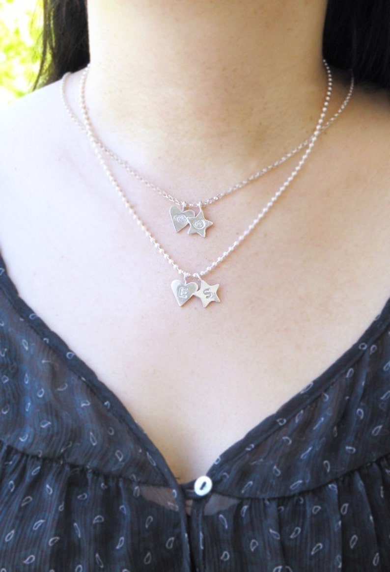 Recycled Silver Star Initial Charm Necklace image 3